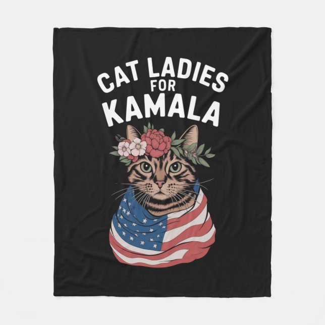 Couverture Polaire Dames De Chat Pour Kamala Élection De Chat Lady Ha (Devant)