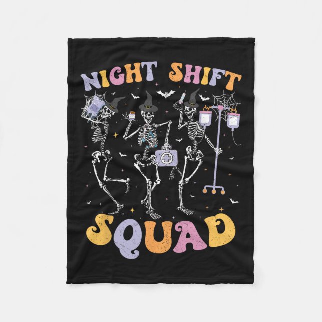 Couverture Polaire Dancing Skeleton Nurse Night Squale Shift Hallowee (Devant)