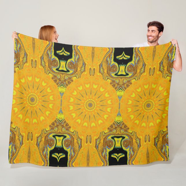 Couverture Polaire Dandelion bohème en été Cosy Floral (En situation)