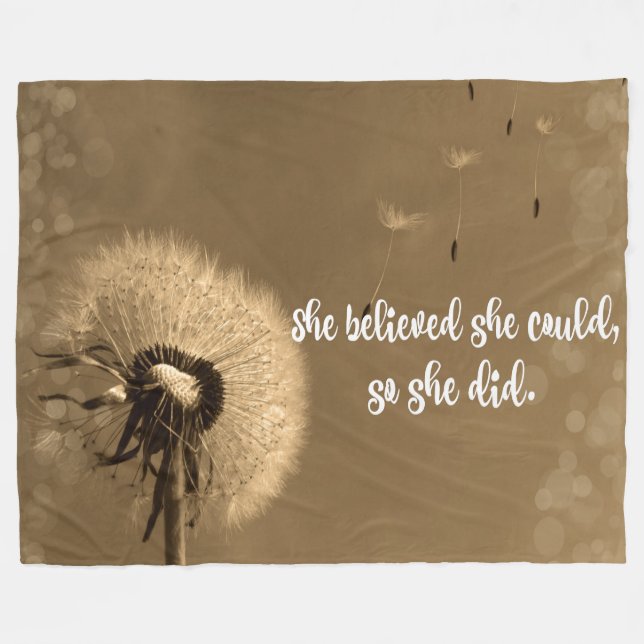 Couverture Polaire Dandelion : Elle croyait qu'elle pouvait le faire (Devant (Horizontal))