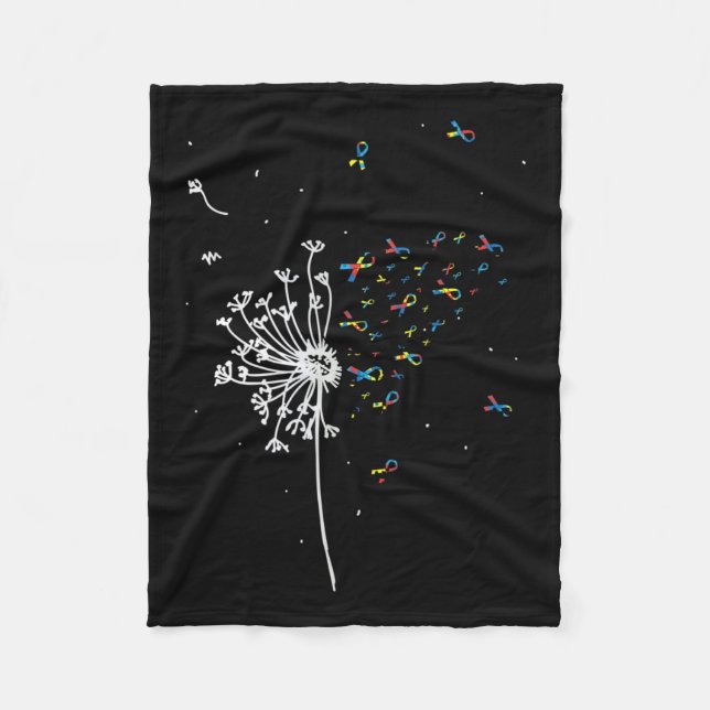 Couverture Polaire Dandelion Puzzle Ruban Inspiration Autisme Aware (Devant)