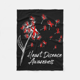 Couverture Polaire Dandelion Red Ribbon Flowers cardiopathie