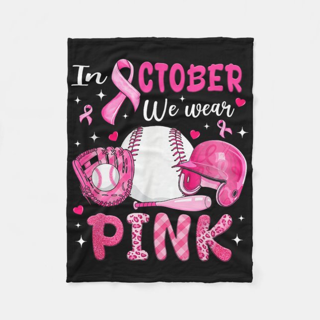 Couverture Polaire Dans October We Wear Pink Baseball Breast Cancer A (Devant)