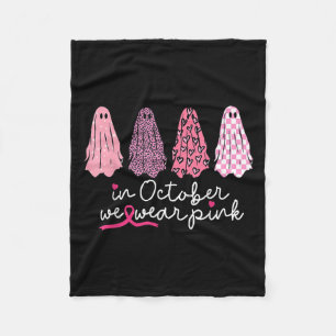 Couverture Polaire Dans October We Wear Pink Ghost Boo Halloween