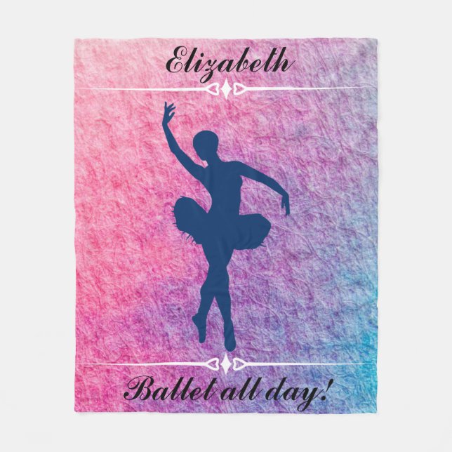 Couverture Polaire Danse Ballet toute la journée Custom Ballerina (Devant)