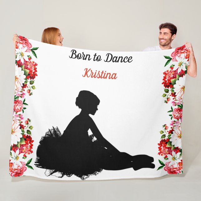 Couverture Polaire Danse Floral "Born to Dance" Personnalisé (En situation)