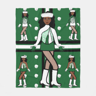 Couverture Polaire Danseur de neige vert