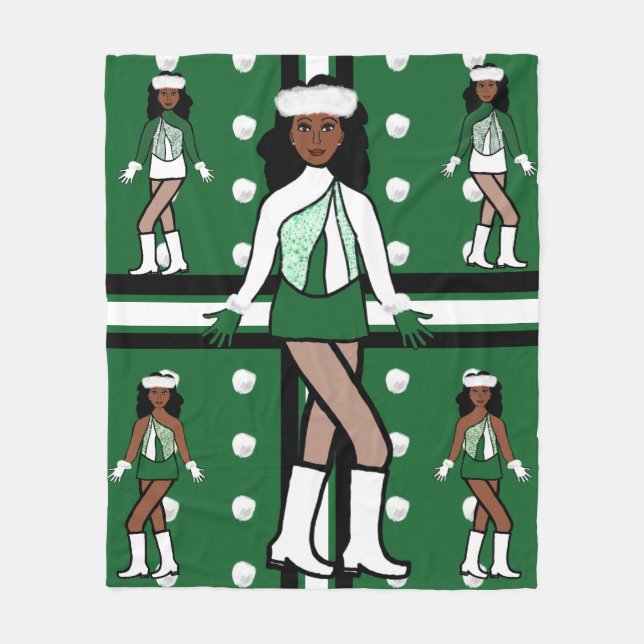 Couverture Polaire Danseur de neige vert (Devant)