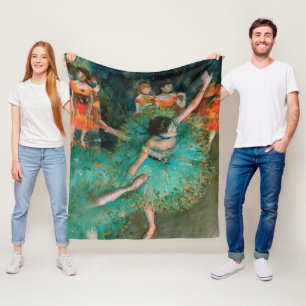 Couverture Polaire Danseurs en vert par Edgar Degas
