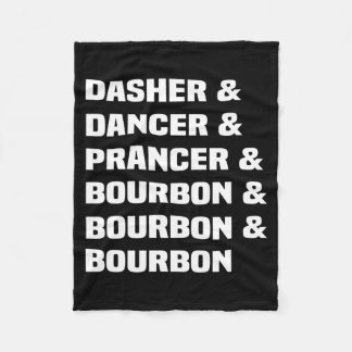 Couverture Polaire Dasher Dancer Prancer And Bourbon Christmas Holida