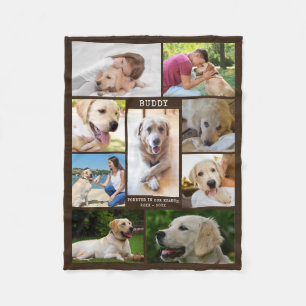 Couverture Polaire Dates du collage photo commémoratif de chien Brown