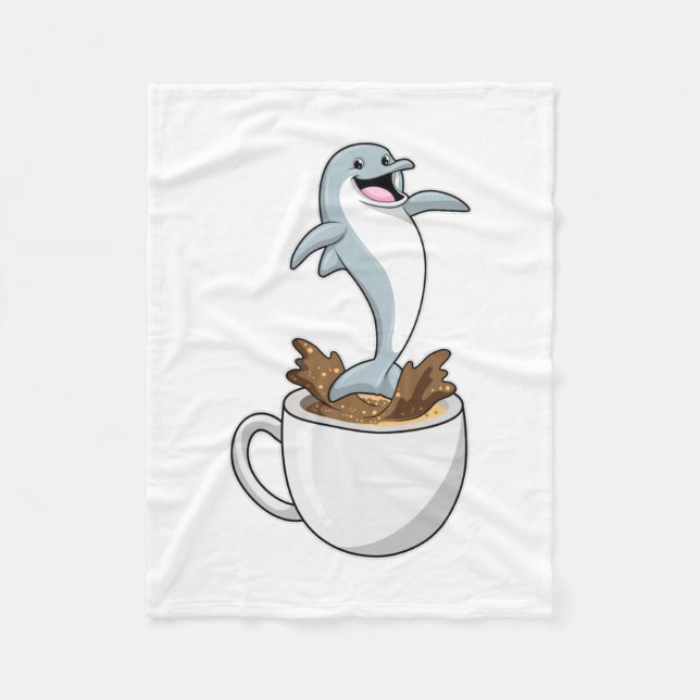 Couverture Polaire Dauphin avec la coupe de café (Devant)