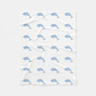Couverture Polaire Dauphins de bleu d'aquarelle