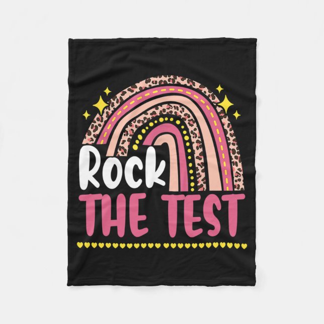 Couverture Polaire Day Rock The Test Teacher Test Day Rainbow Leop (Devant)