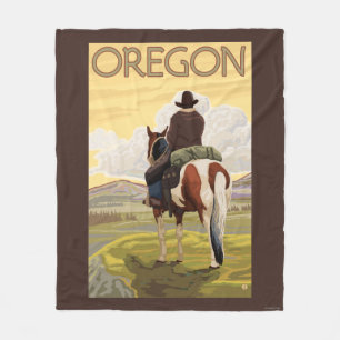 Couverture Polaire De cowboy affiche de Vintage voyage à cheval