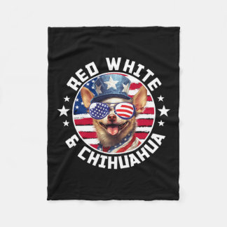 Couverture Polaire De Juillet Chien Funny Patriotique Rouge1