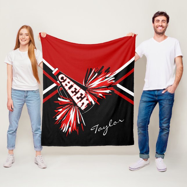 Couverture Polaire 📣 de Pom-pom girl - Rouge, Noir, Blanc (En situation)