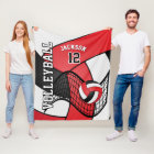 🏐 de volley-ball en rouge, blanc et noir