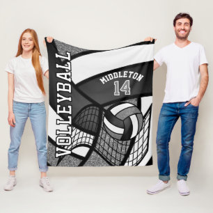 Couverture Polaire 🏐 de volley-ball sport - gris, blanc, noir