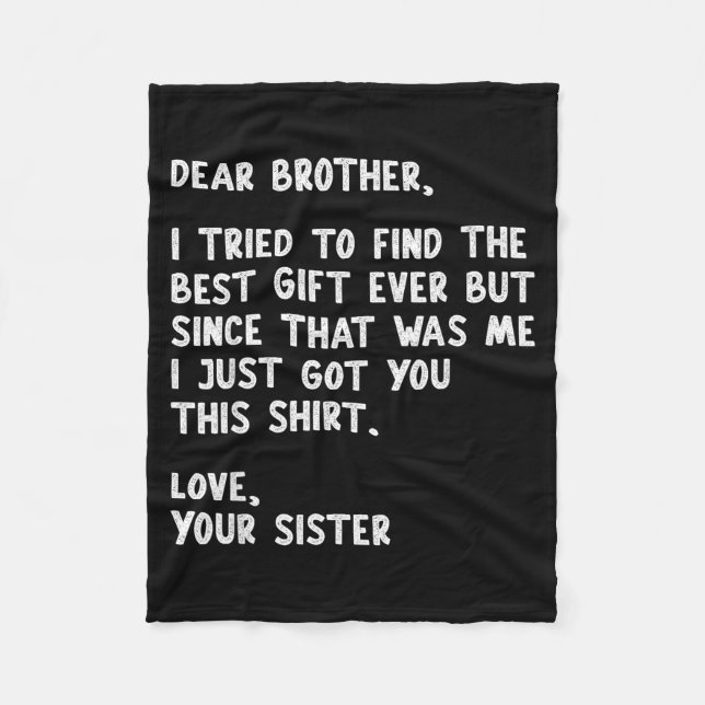 Couverture Polaire Dear Brother Quote Funny Sibling Humor Joke From S (Devant)