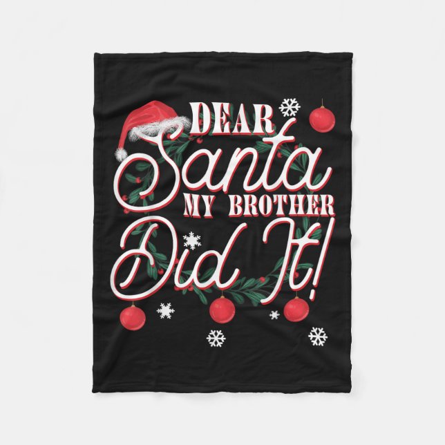 Couverture Polaire Dear Santa My Brother Did It Brothers  (Devant)