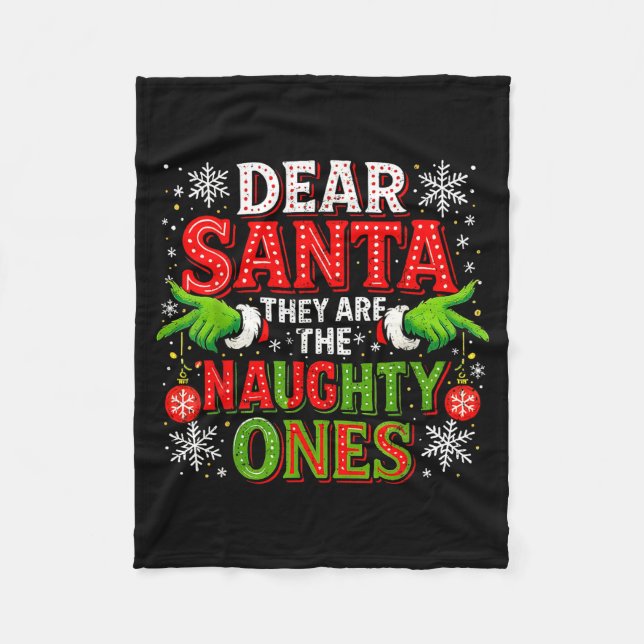 Couverture Polaire Dear Santa They Are The Naughty Ones Christmas  (Devant)