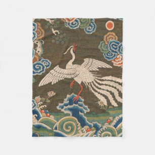 Couverture Polaire Décor d'antiquité chinois d'oiseaux
