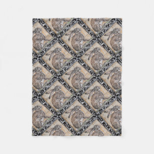 Couverture Polaire Décor de la maison en lièvre noir lièvre rayé noir