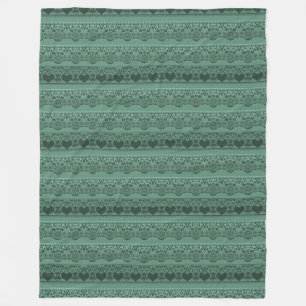 Couverture Polaire Décor vert dentelle vintage