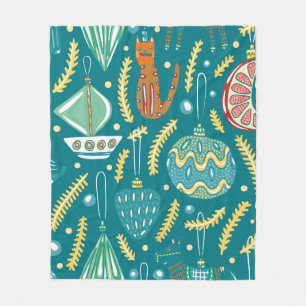 Couverture Polaire Décorations de Noël sans couture motif. Bright col