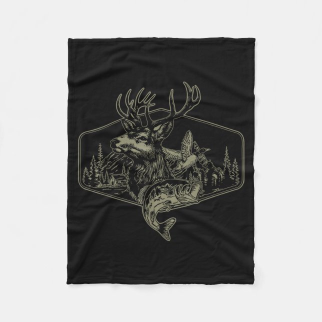 Couverture Polaire Deer Duck Fishing Hunting Solves Most Of My Proble (Devant)