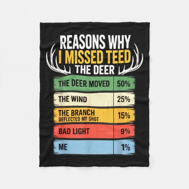 Couverture Polaire Deer Hunting Outfit For Men &amp; Women. Funny Hun (Devant)