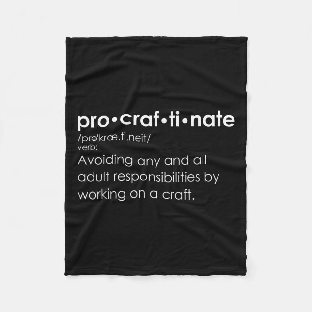 Couverture Polaire Définition amusante du procraftinate - Pro-craf-ti (Devant)