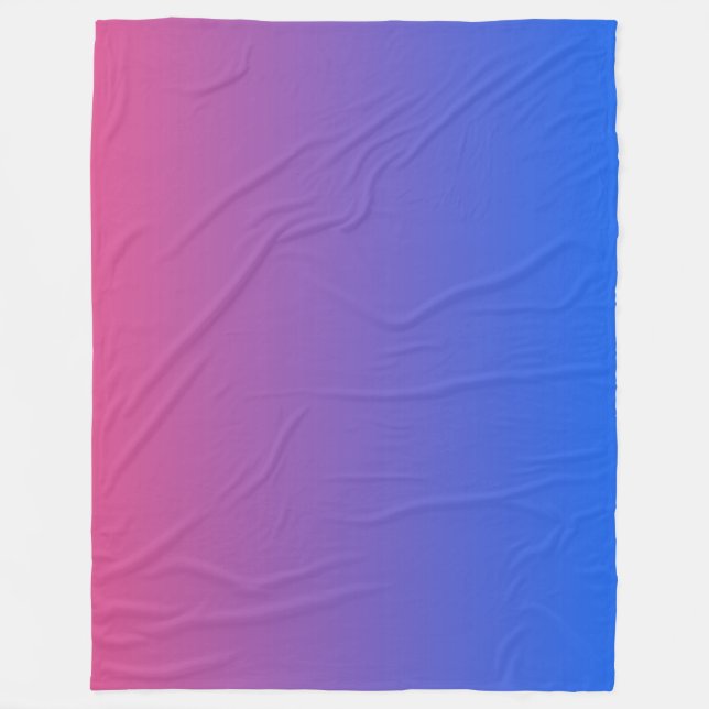 Couverture Polaire dégradé bleu et rose ombre (Devant)