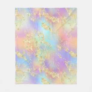 Couverture Polaire Dégradé de arc-en-ciel moderne et motif de marbre