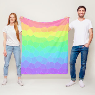 Couverture Polaire Dégradé géométrique arc-en-ciel lumineux