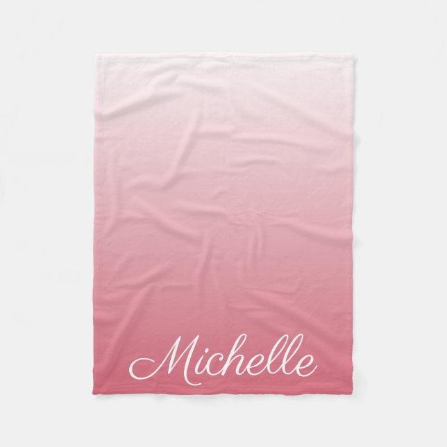 Couverture Polaire dégradé personnalisé ombre rose saumon (Devant)