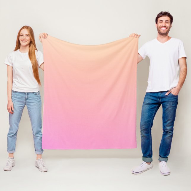 Couverture Polaire Dégradé rose et rose (En situation)