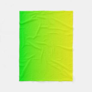 Couverture Polaire Dégradé vert et jaune du néon