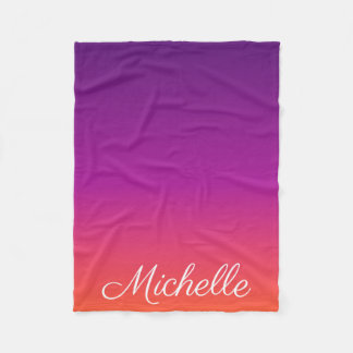 Couverture Polaire dégradé violet, rose et orange foncé
