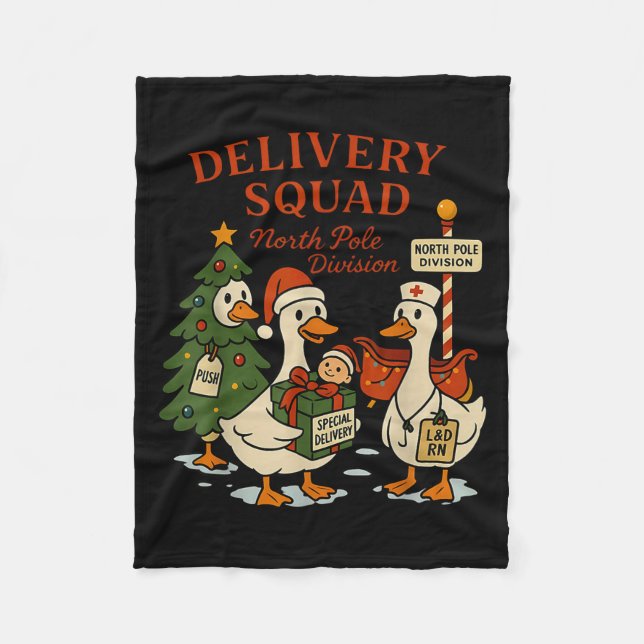 Couverture Polaire Delivery Squad Labor And Delivery Nurse Christmas  (Devant)