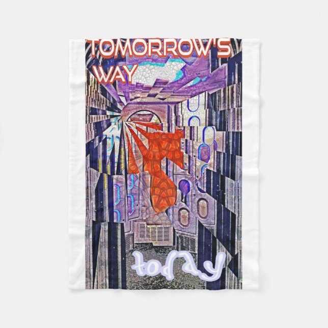 Couverture Polaire Demain's Way Aujourd'hui Retro Future Art (Devant)