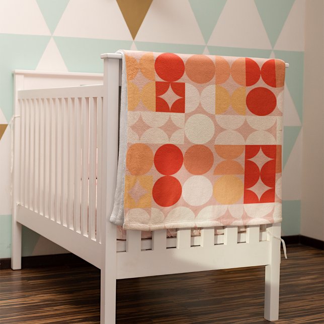 Couverture Polaire Demi-cercles Abstraits Mod Op Fusion Art Motif (Créateur téléchargé)