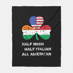 Couverture Polaire Demi-irlandais demi-italien Shamrock du drapeau am