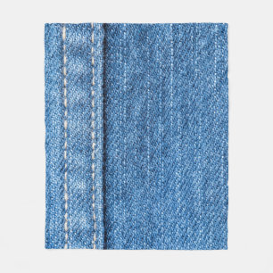 Couverture Polaire Dénim Bleu : Jeans Classique Texture.