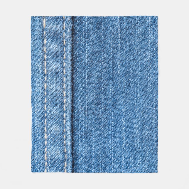Couverture Polaire Dénim Bleu : Jeans Classique Texture. (Devant)
