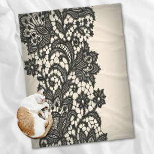 Couverture Polaire dentelle noire