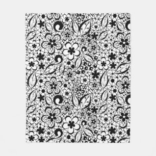 Couverture Polaire Dentelle noire