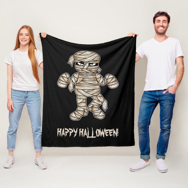 Couverture Polaire Déplaisante maman caricature & Happy Halloween Tex (En situation)