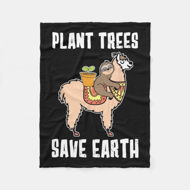 Couverture Polaire Des Arbres plantes Sauvent La Terre Sloth Et Lama  (Devant)
